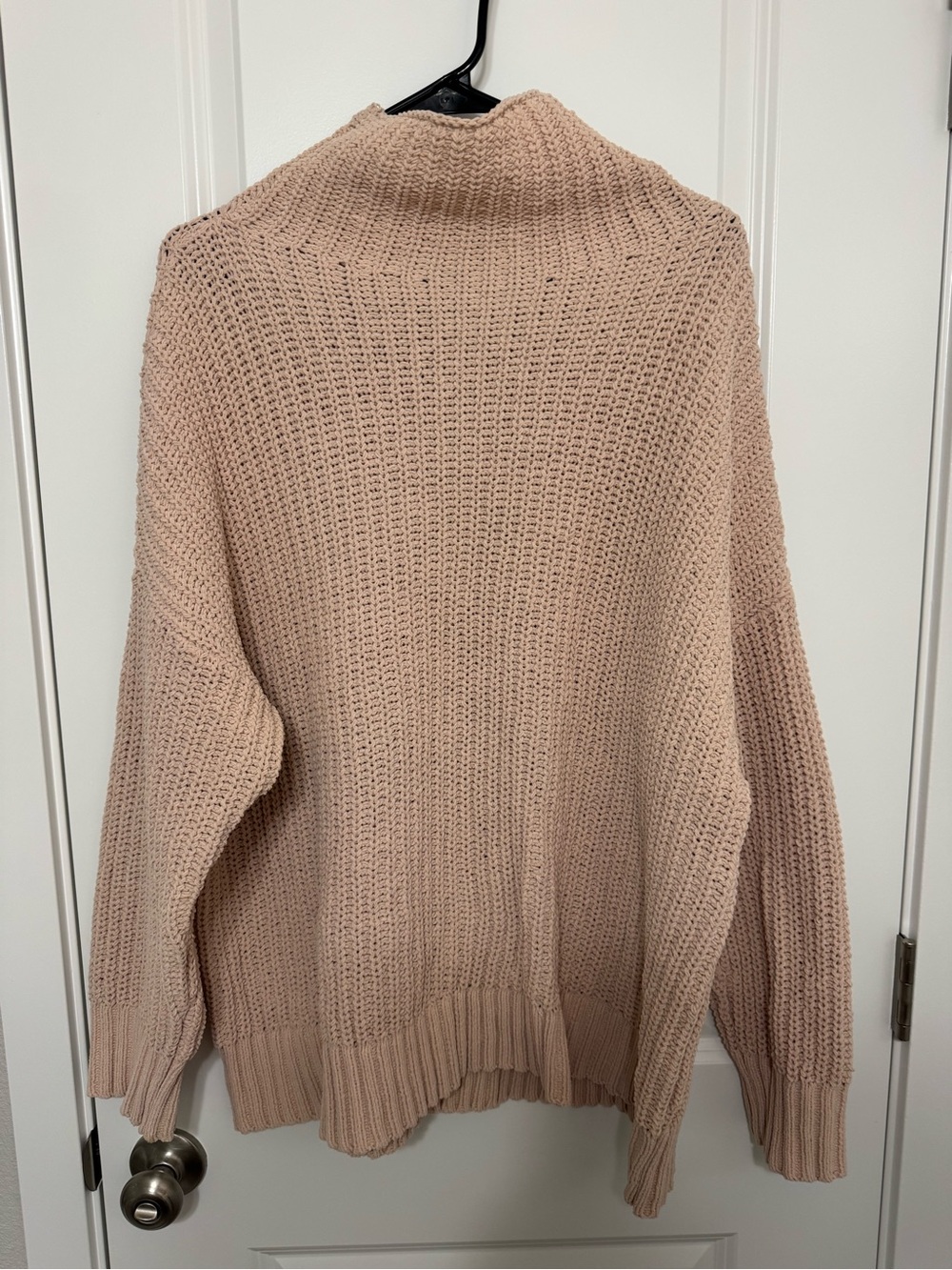 Aerie Women's Cozy Rib-Knit Turtleneck Sweater in Blush Size Medium